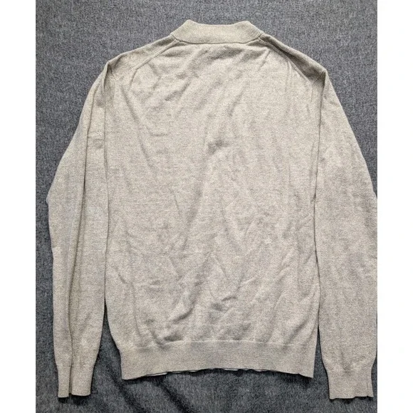 Johnnie O Mens Quarter Zip Pullover Sweater Light Tan Marled Knit Size L - Picture 9 of 10